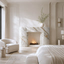 Modern Fluted Marble firepalce in Calacatta Gold - Image 2