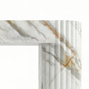 Modern Fluted Marble firepalce in Calacatta Gold - Image 6