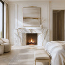 White marble electric fireplace in Calacatta Gold - Image 2