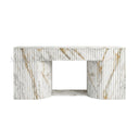 White marble electric fireplace in Calacatta Gold - Image 1