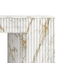 White marble electric fireplace in Calacatta Gold - Image 6