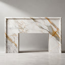 Marble fireplace surround in Calacatta Gold - Image 5