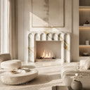 Marble fireplace surround in Calacatta Gold - Image 2