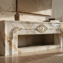 Marble electric fireplace in Calacatta Gold - Image 3