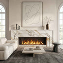 Marble electric fireplace in Calacatta Gold - Image 6