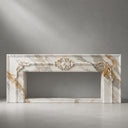 Marble electric fireplace in Calacatta Gold - Image 5