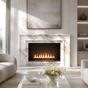 Marble electric fireplace in Calacatta Gold - Image 2