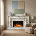 Marble electric fireplace in Calacatta Gold - Image 2