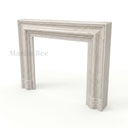 Bolection marble fireplace surround in White Travertine - Image 5