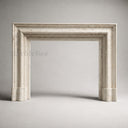 Bolection marble fireplace surround in White Travertine - Image 2