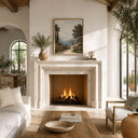 Bolection marble fireplace surround in White Travertine - Image 1