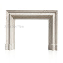 Bolection marble fireplace surround in White Travertine - Image 4