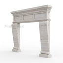 Custom Travertine mantel in White Travertine - Image 5