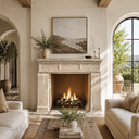 Custom Travertine mantel in White Travertine - Image 3