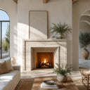 Travertine fireplace mantel in White Travertine - Image 1