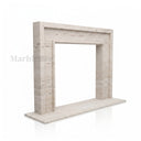 Custom marble fireplace in White Travertine - Image 5