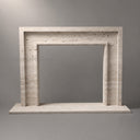 Custom marble fireplace in White Travertine - Image 2