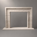 Custom marble fireplace in White Travertine - Image 2