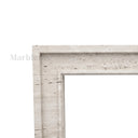 Custom marble fireplace in White Travertine - Image 6