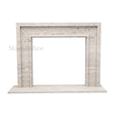 Custom marble fireplace in White Travertine - Image 4