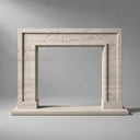 Modern travertine fireplace in White Travertine - Image 3