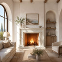 Modern travertine fireplace in White Travertine - Image 1