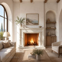 Modern travertine fireplace in White Travertine - Image 1