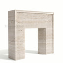 Modern travertine fireplace in White Travertine - Image 5