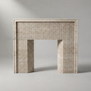 Modern travertine fireplace in White Travertine - Image 2