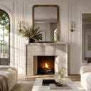 Modern travertine fireplace in White Travertine - Image 4