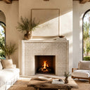 Modern travertine fireplace in White Travertine - Image 3