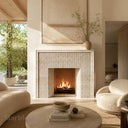 Modern travertine fireplace in White Travertine - Image 1