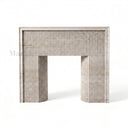 Modern travertine fireplace in White Travertine - Image 6