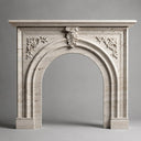 White travertine fireplace in White Travertine - Image 2