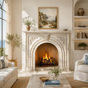 White travertine fireplace in White Travertine - Image 4
