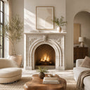 White travertine fireplace in White Travertine - Image 3