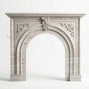 White travertine fireplace in White Travertine - Image 5