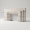 Modern travertine fireplace in White Travertine - Image 5
