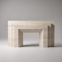 Modern travertine fireplace in White Travertine - Image 2