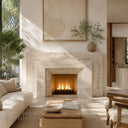 Modern travertine fireplace in White Travertine - Image 1
