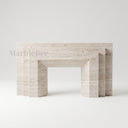 Modern travertine fireplace in White Travertine - Image 4