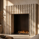 Travertine fireplace in White Travertine - Image 3