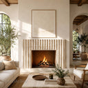Travertine fireplace in White Travertine - Image 1