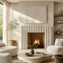 Travertine fireplace in White Travertine - Image 4