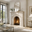 Travertine fireplace in White Travertine - Image 4