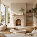 Travertine fireplace in White Travertine - Image 1