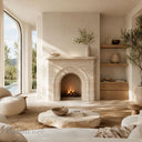Travertine fireplace in White Travertine - Image 1