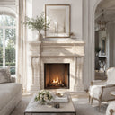 Travertine fireplace in White Travertine - Image 1