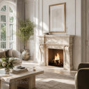 Travertine fireplace in White Travertine - Image 3