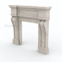 Travertine fireplace in White Travertine - Image 5